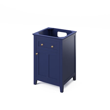 Jeffrey Alexander 24" Hale Blue Chatham Vanity, Calacatta Vienna Quartz Vanity Top, undermount rectangle bowl VKITCHA24BLCQR
